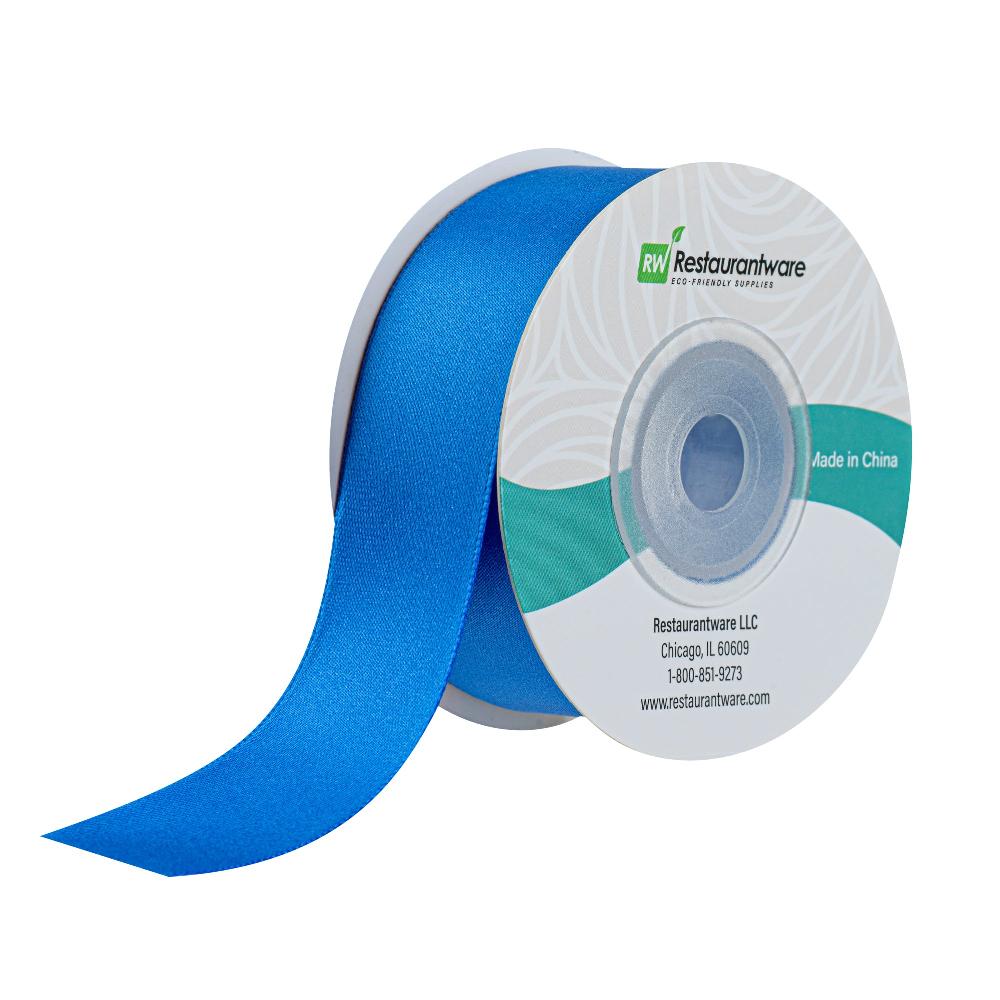 restaurantware Gift Tek Royal Blue Polyester Satin Ribbon - Single Face - 1" x 10 yds - 10 count box