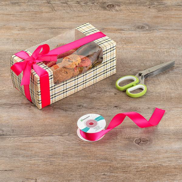 Restaurantware Gift Tek Shocking Pink Polyester Satin Ribbon - Single Face - 1" X 10 Yds - 10 Count Box