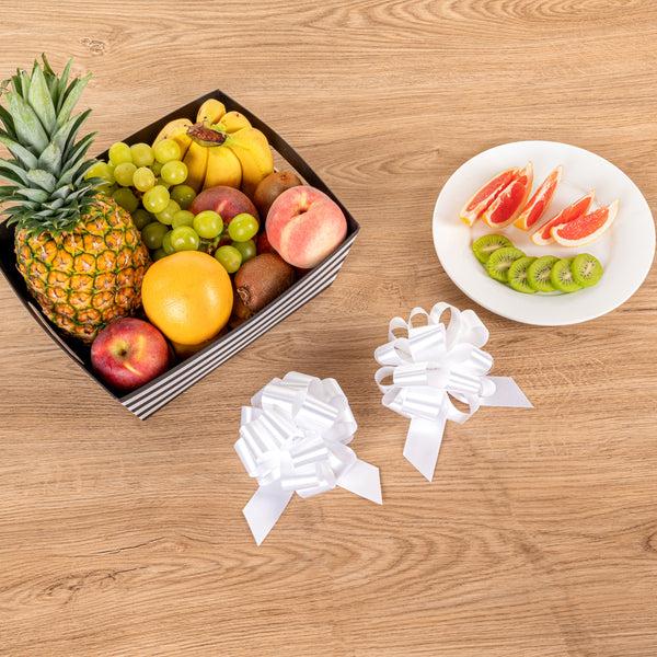 Restaurantware Gift Tek White Plastic Flora Satin Pull Bow - 5 1/2" - 1000 Count Box