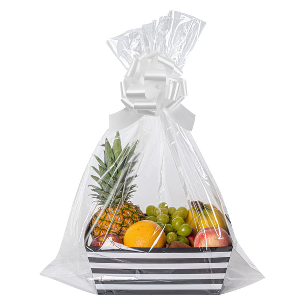 Restaurantware Gift Tek White Plastic Flora Satin Pull Bow - 5 1/2" - 1000 Count Box