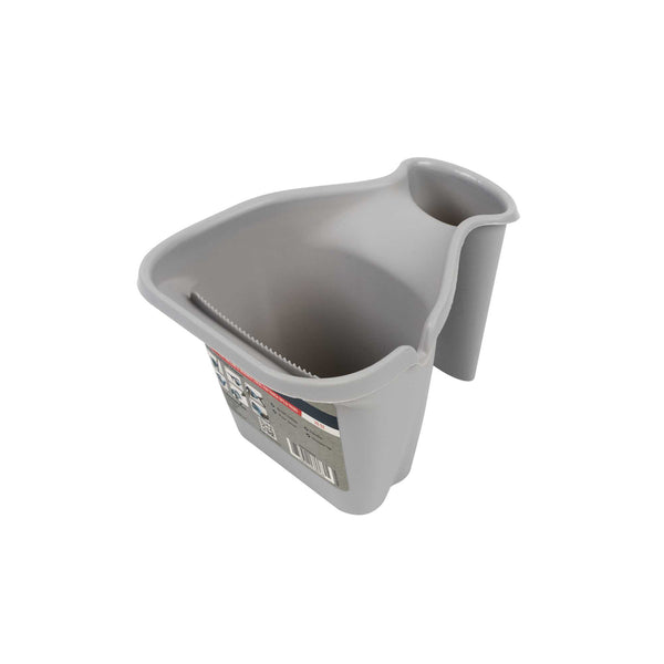 Restaurantware Handy Tek 28 Oz Gray Plastic Paint Cup - With Brush Holder - 7 1/2" X 5 1/2" X 5" - 24 Count Box