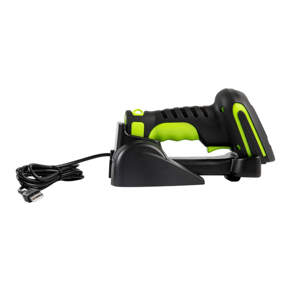Restaurantware Handy Tek Black And Green Wireless Scanner Kit - Ultra-Rugged Adjustable Charging Cradle - 1 Count Box