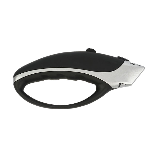 Restaurantware Handy Tek Black Safety Utility Knife - Quick Change Heavy Duty - 6 3/4" - 6 Count Box
