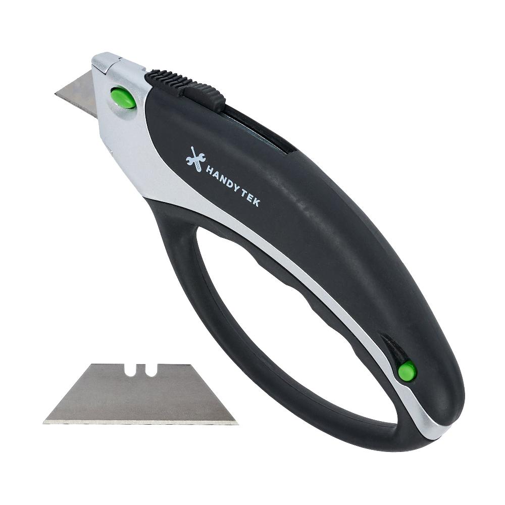 restaurantware Handy Tek Black Safety Utility Knife - Quick Change Heavy Duty - 6 3/4" - 6 count box