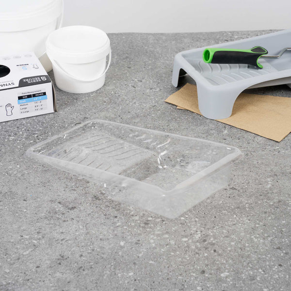 Restaurantware Handy Tek Clear Plastic Paint Tray Liner - Fits 1.5 Qt Paint Tray - 13 3/4" X 6 3/4" X 2 1/4" - 60 Count Box