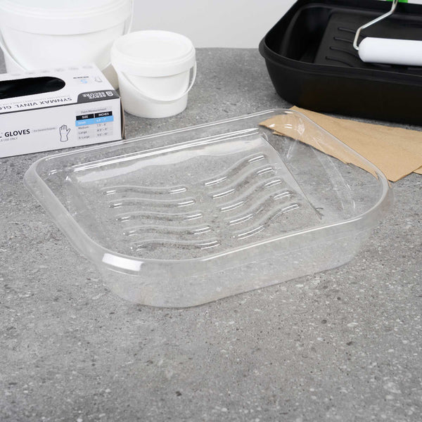 Restaurantware Handy Tek Clear Plastic Paint Tray Liner - Fits 120 Qt Paint Tray / Pail Lid - 14" X 11 1/4" X 3" - 120 Count Box