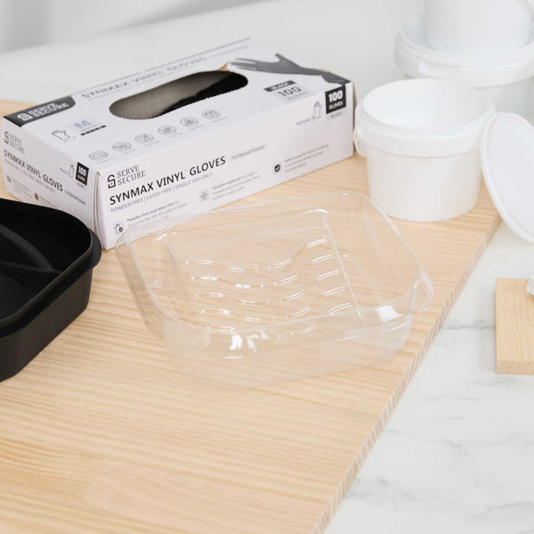 Restaurantware Handy Tek Clear Plastic Paint Tray Liner - Fits 27 Oz Paint Tray / Pail Lid - 6 1/2" X 6" X 1 3/4" - 120 Count Box
