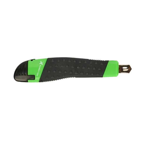 Restaurantware Handy Tek Green Snap Off Blade Knife - Anti-Slip Handle - 5 1/4" - 12 Count Box