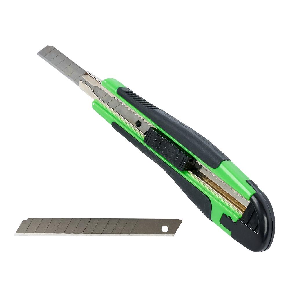 restaurantware Handy Tek Green Snap Off Blade Knife - Anti-Slip Handle - 5 1/4" - 12 count box