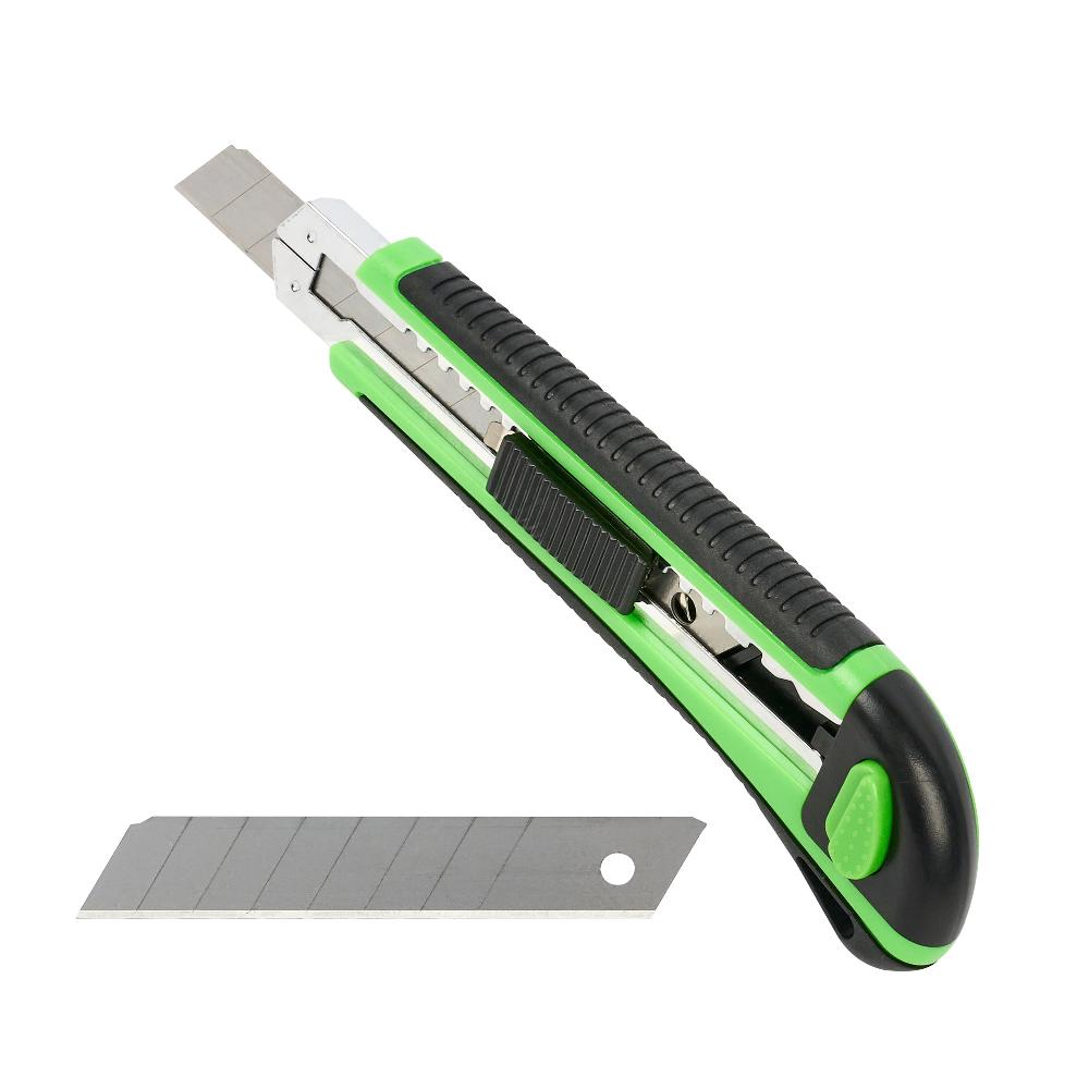 restaurantware Handy Tek Green Snap Off Blade Knife - Anti-Slip Handle - 6 3/4" - 12 count box
