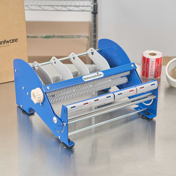 Restaurantware Handy Tek Manual Multi-Roll Tape And Label Dispenser - 12" Working Width - 14 1/2" X 13 1/2" X 7" - 3 Count Box