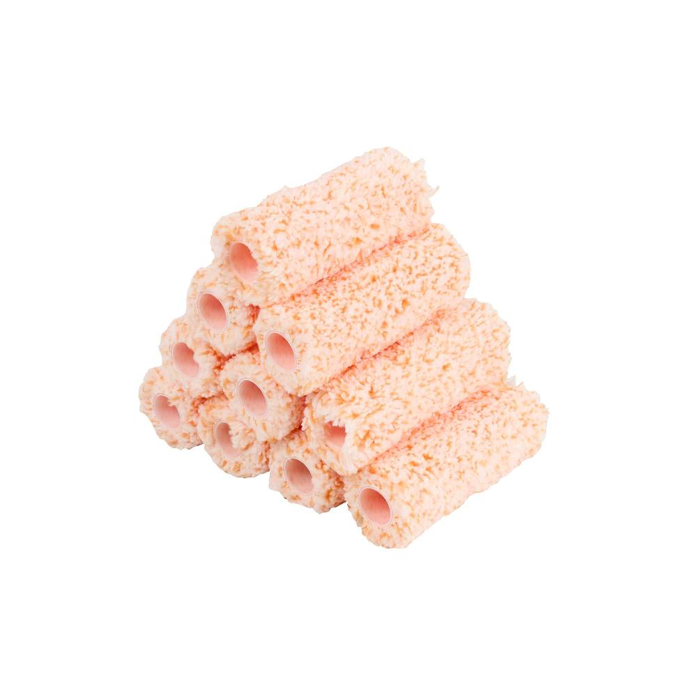 restaurantware Handy Tek Microfiber Jumbo Mini Roller Cover - Shed-Resistant with 3/8" Nap - 4" - 10 count box