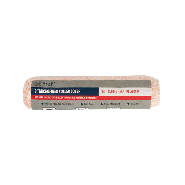 Restaurantware Handy Tek Microfiber Roller Cover - Shed-Resistant With 3/8" Nap - 9" - 24 Count Box