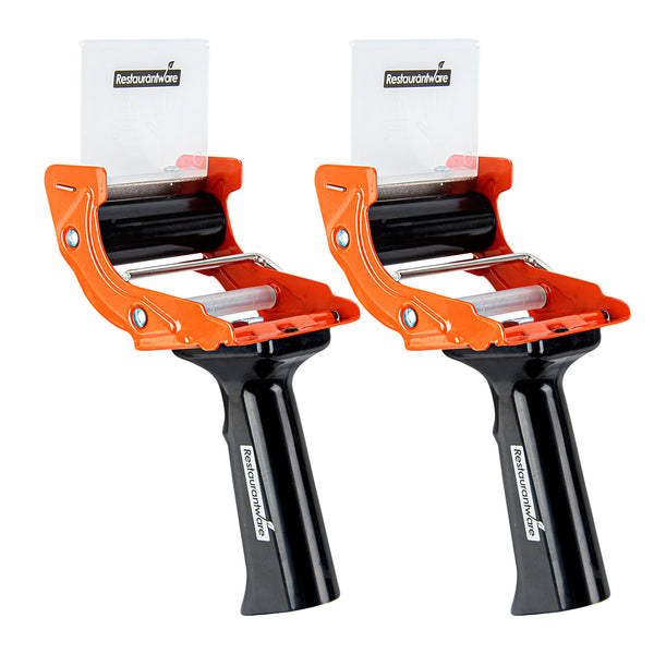 Restaurantware Handy Tek Orange Heavy-Duty Tape Dispenser Gun - 3" - 10 Count Box