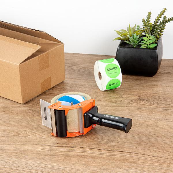 Restaurantware Handy Tek Orange Heavy-Duty Tape Dispenser Gun - 3" - 10 Count Box