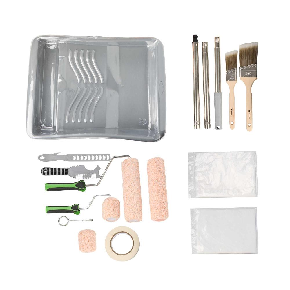 restaurantware Handy Tek Paint Roller Kit - 18-Piece - 17 3/4" x 13" x 3 1/4" - 6 count box