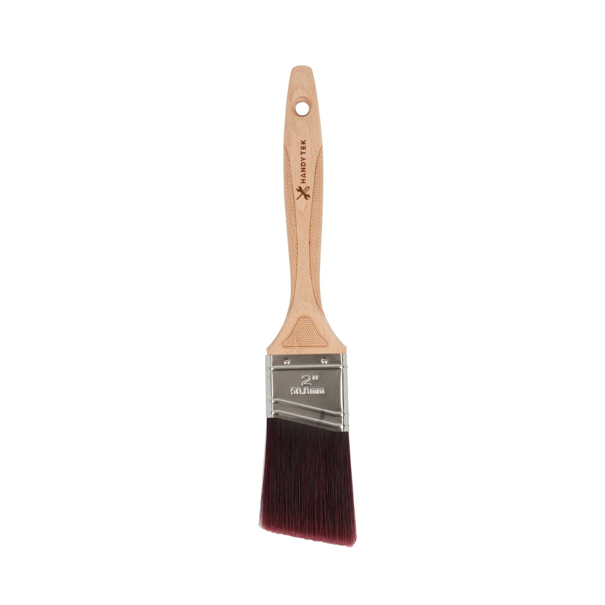 restaurantware Handy Tek Polyester Paint Brush - Angled Soft Tip Textured Handle - 2" - 12 count box