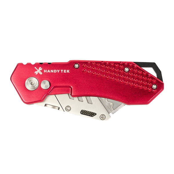 Restaurantware Handy Tek Red Folding Utility Knife - Quick Change Lock Back Heavy Duty - 6 3/4" - 6 Count Box