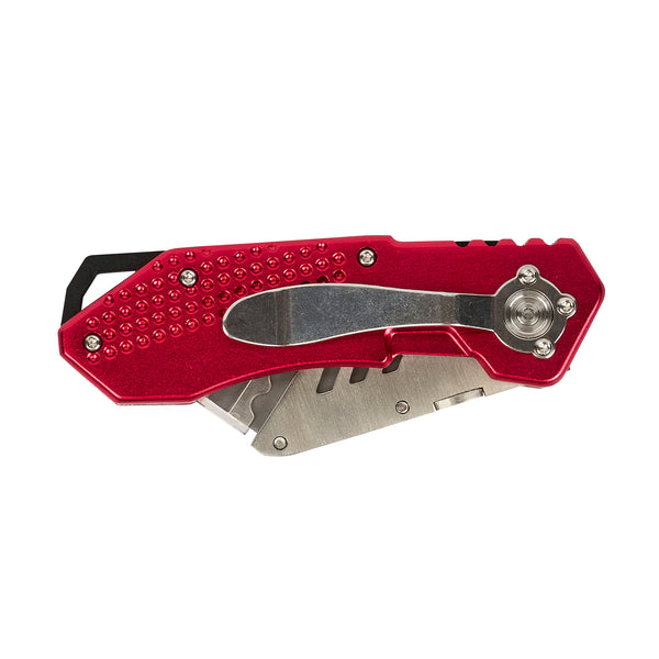 Restaurantware Handy Tek Red Folding Utility Knife - Quick Change Lock Back Heavy Duty - 6 3/4" - 6 Count Box