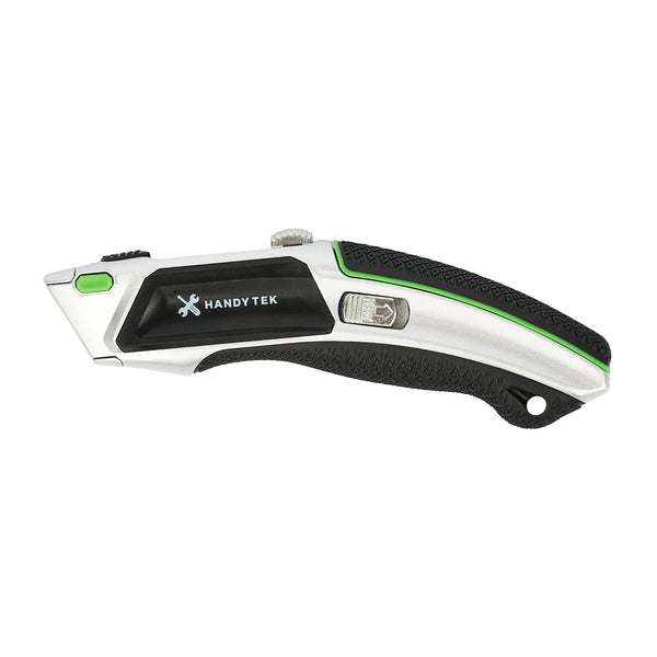 Restaurantware Handy Tek Silver Auto-Loading Utility Knife - Quick Change Heavy Duty - 7" - 6 Count Box