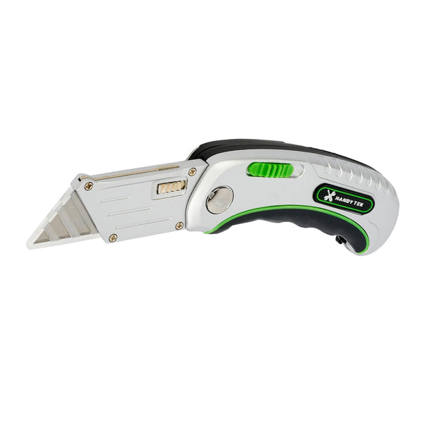 Restaurantware Handy Tek Silver Folding Utility Knife - Quick Change Lock Back Heavy Duty - 6 1/2" - 6 Count Box