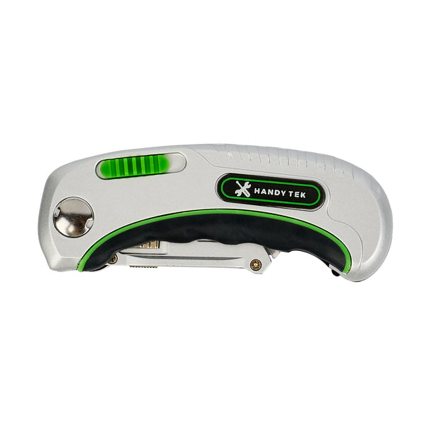 Restaurantware Handy Tek Silver Folding Utility Knife - Quick Change Lock Back Heavy Duty - 6 1/2" - 6 Count Box