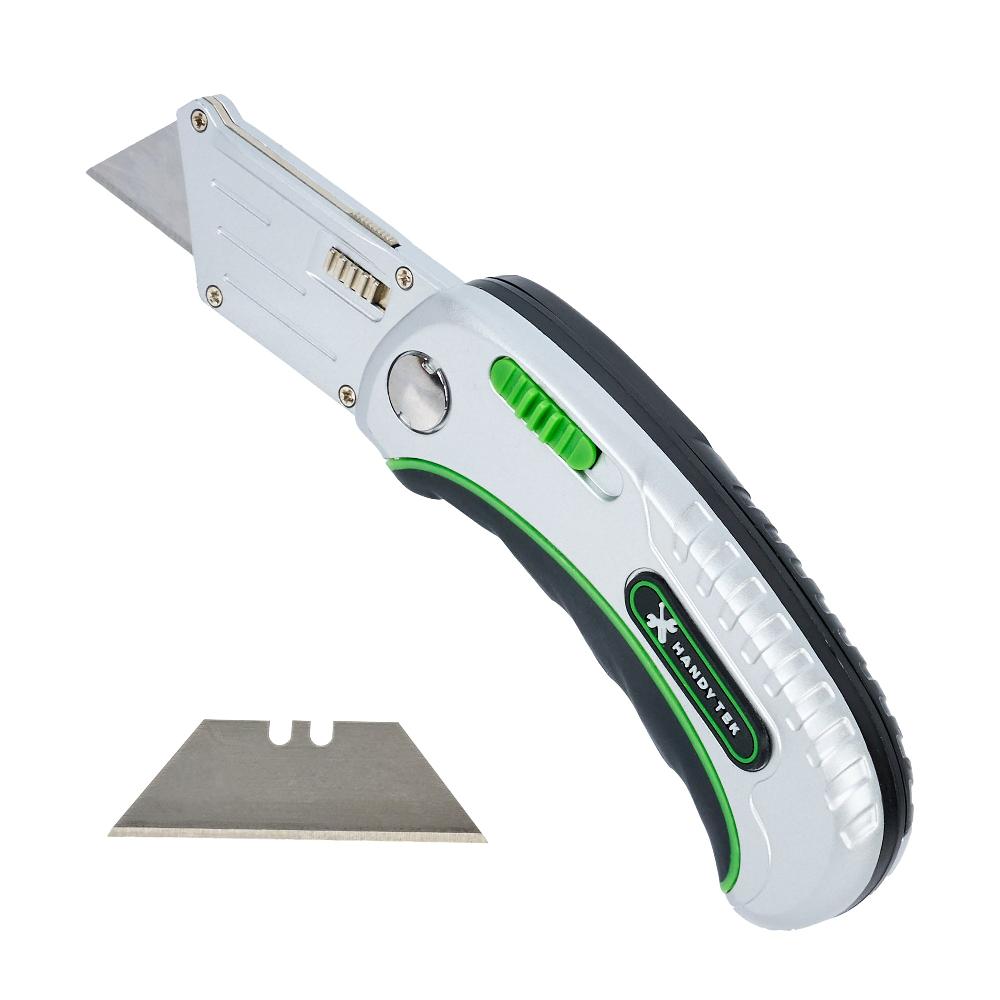 restaurantware Handy Tek Silver Folding Utility Knife - Quick Change Lock Back Heavy Duty - 6 1/2" - 6 count box