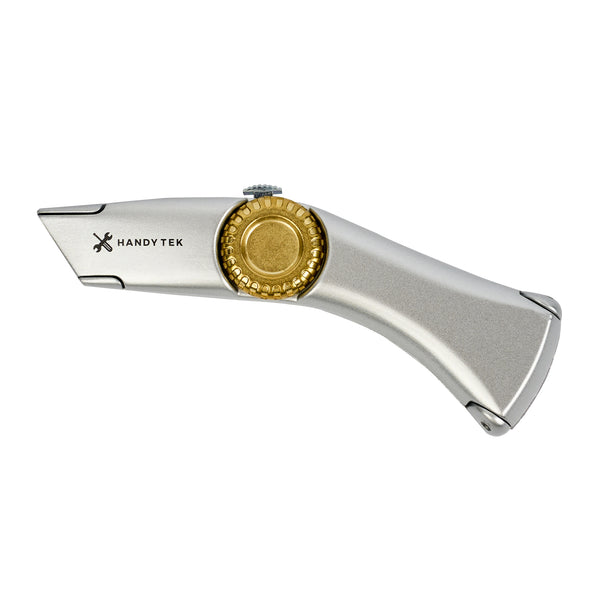 Restaurantware Handy Tek Silver Utility Knife - With Blade Lock Wheel Quick Change Heavy Duty - 7" - 6 Count Box