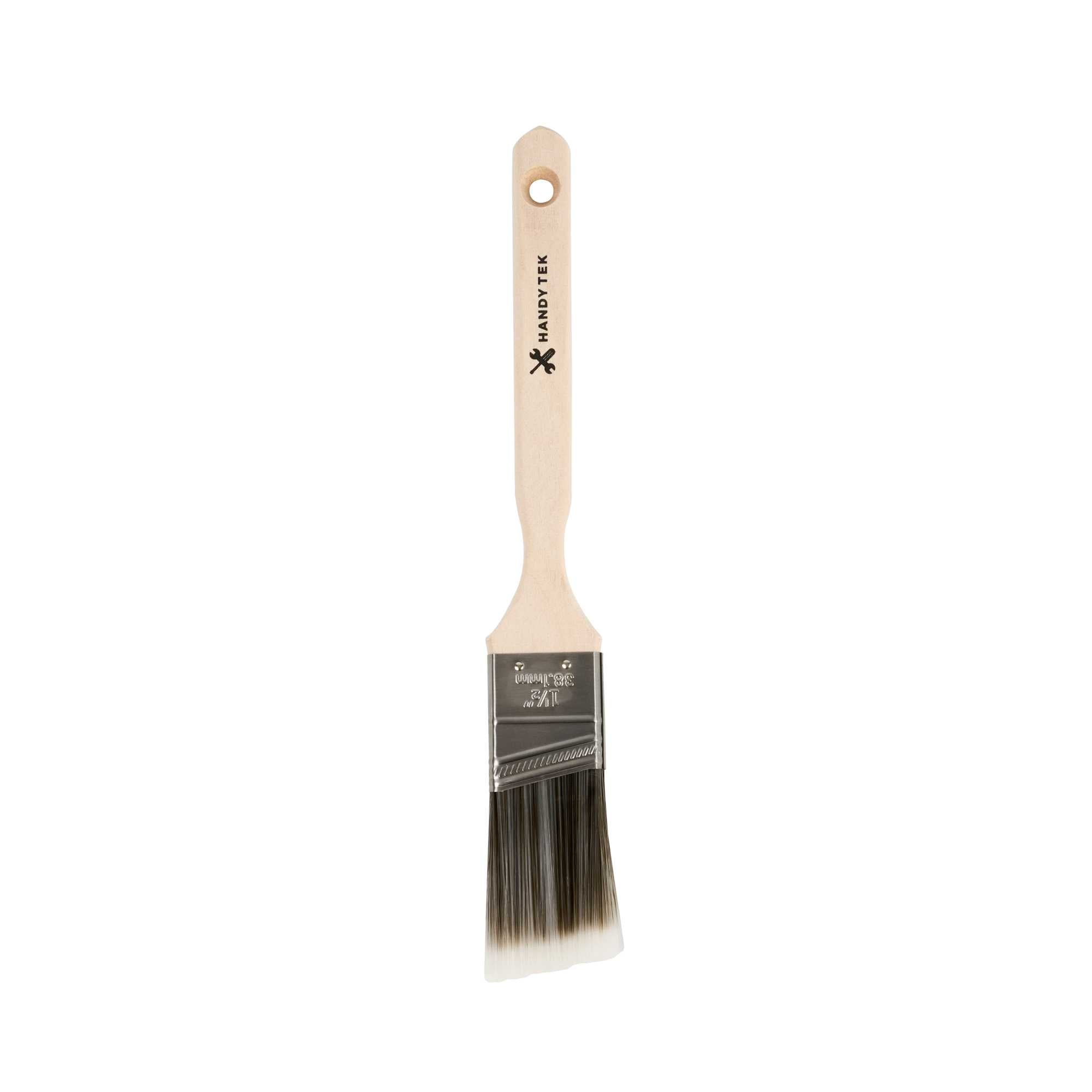 restaurantware Handy Tek Synthetic Polyester Paint Brush - Angled Long Handle - 1 1/2" - 6 count box
