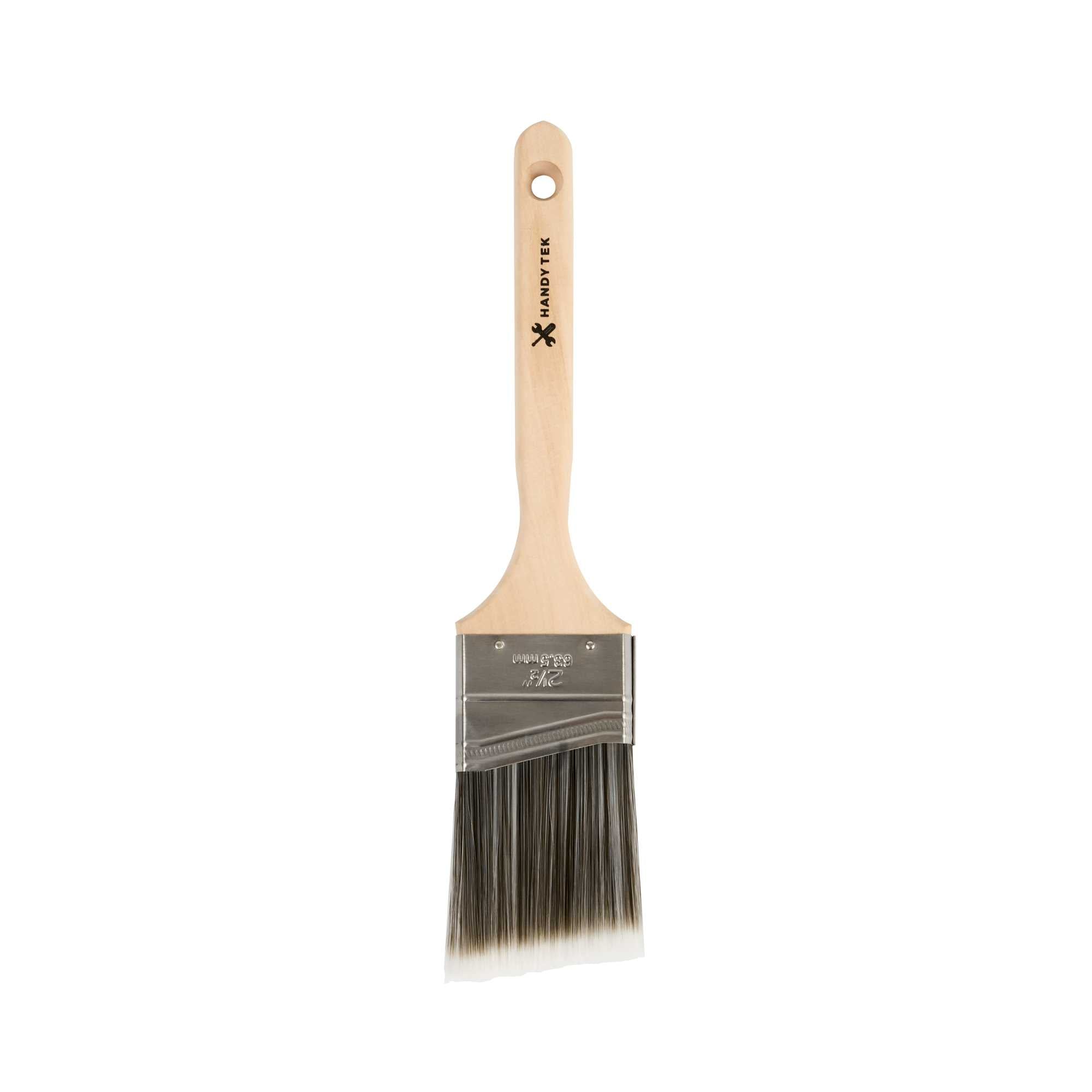 restaurantware Handy Tek Synthetic Polyester Paint Brush - Angled Long Handle - 2 1/2" - 6 count box