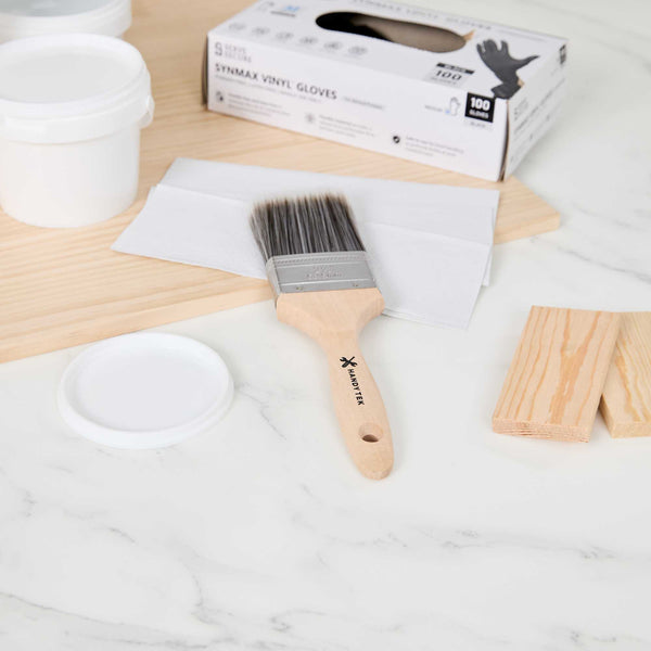 Restaurantware Handy Tek Synthetic Polyester Paint Brush - Flat Beaver Tail - 2 1/2" - 6 Count Box
