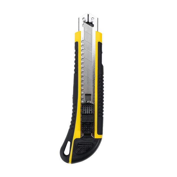 Restaurantware Handy Tek Yellow Snap Off Blade Knife - Anti-Slip Handle - 6 3/4" - 4 Count Box