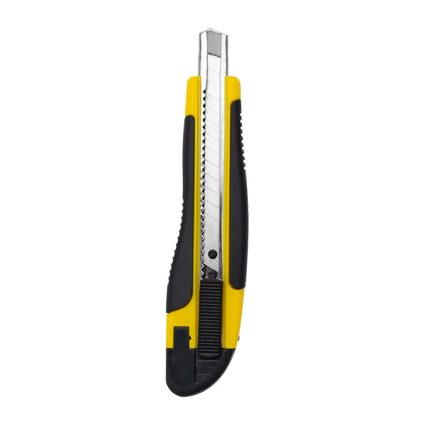 Restaurantware Handy Tek Yellow Snap Off Blade Knife - Anti-Slip Handle - 5 1/4"" - 4 Count Box