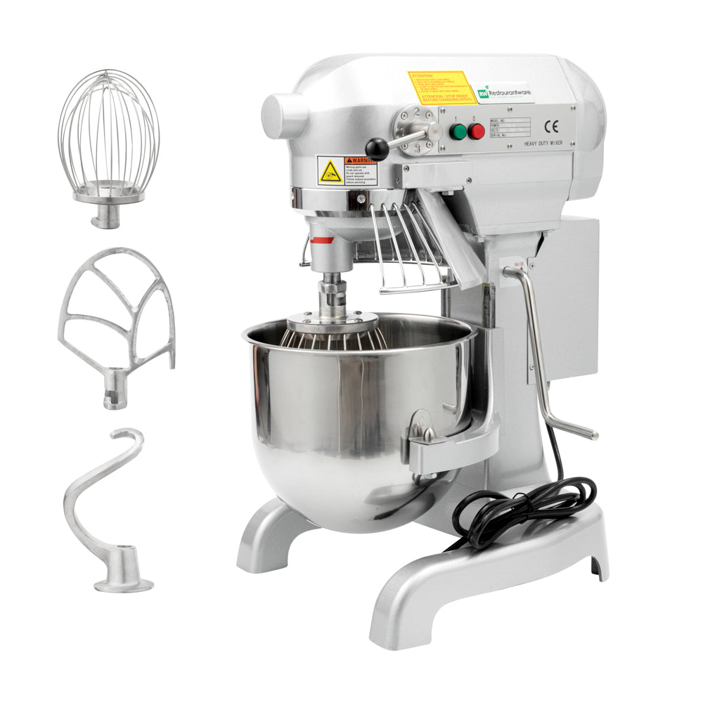 restaurantware Hi Tek 11 qt Planetary Stand Mixer - Includes Dough Hook Whisk and Beater with Safety Guard - 1 count box