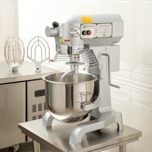 Restaurantware Hi Tek 21 Qt Planetary Stand Mixer - Includes Dough Hook Whisk And Beater With Safety Guard - 1 Count Box