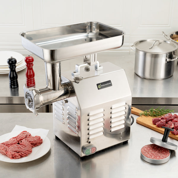 Restaurantware Hi Tek Stainless Steel #12 Electric Meat Grinder - 1hp - 1 Count Box