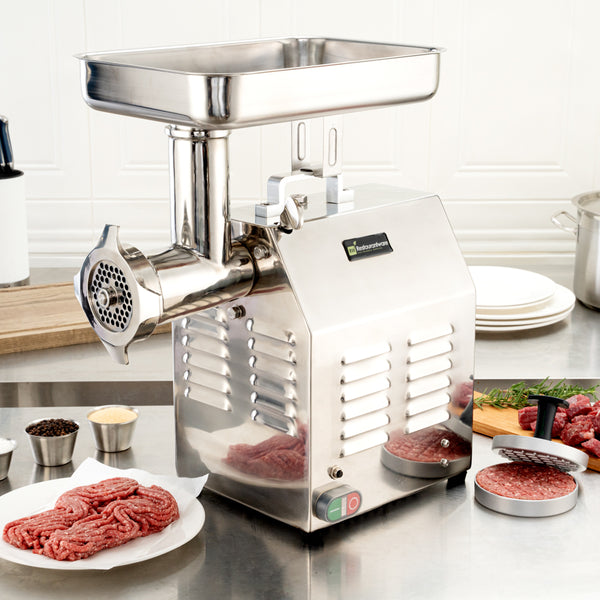 Restaurantware Hi Tek Stainless Steel #22 Electric Meat Grinder - 1.5hp - 1 Count Box