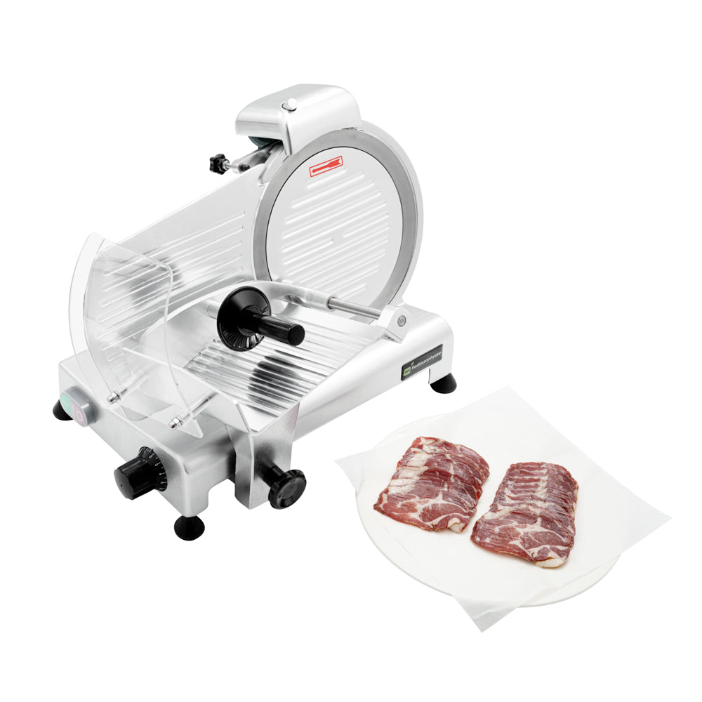restaurantware Hi Tek Stainless Steel Manual Gravity Feed Meat Slicer - 1/4hp - 10" - 1 count box