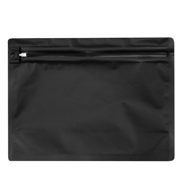 Restaurantware High Level Black Plastic Locking Pouch - Child-Resistant - 12 1/4" X 4" X 9" - 100 Count Box