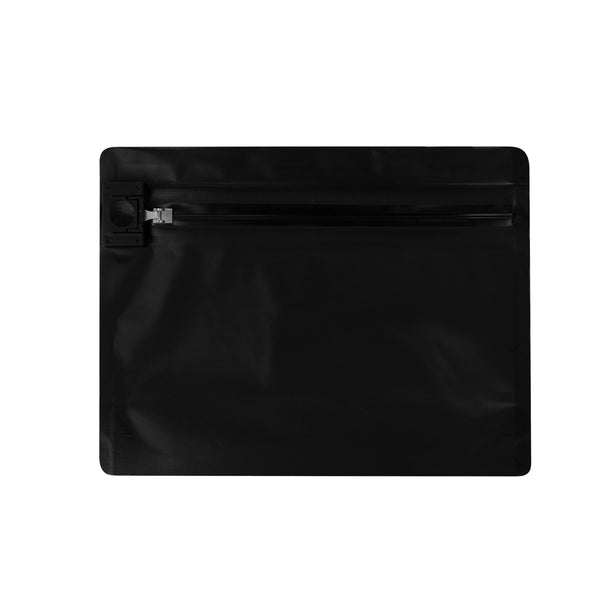Restaurantware High Level Black Plastic Locking Pouch - Child-Resistant - 8" X 2 1/4" X 6" - 100 Count Box