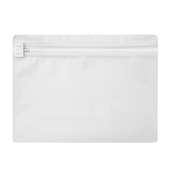 Restaurantware High Level White Plastic Locking Pouch - Child-Resistant - 12 1/4" X 4" X 9" - 100 Count Box