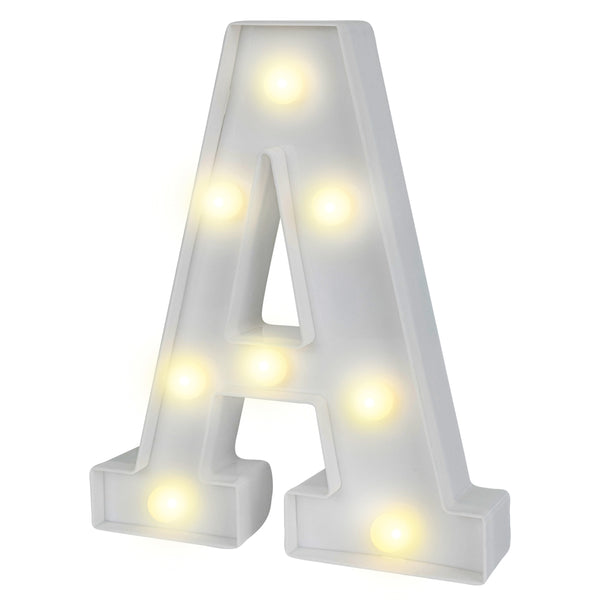 Restaurantware Illumify White LED Marquee Letter A Sign - 8 3/4" - 1 Count Box