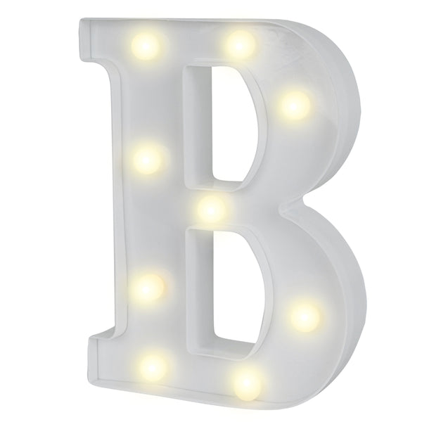 Restaurantware Illumify White LED Marquee Letter B Sign - 8 3/4" - 1 Count Box