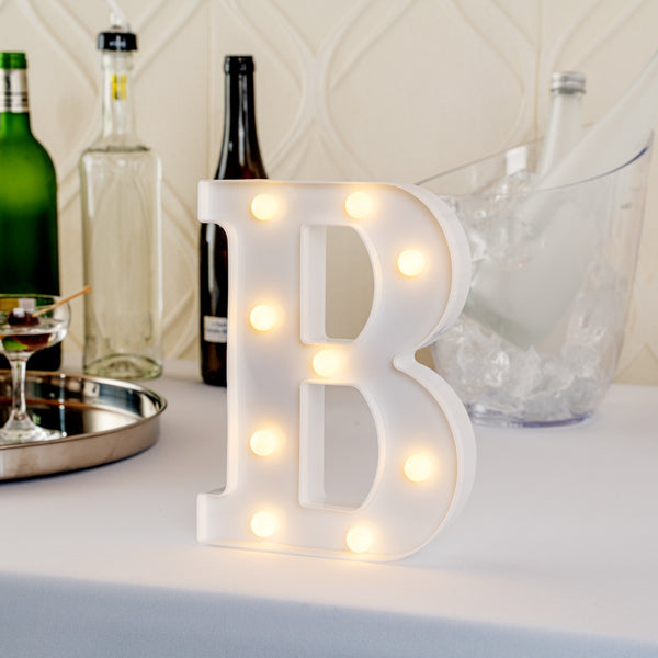 Restaurantware Illumify White LED Marquee Letter B Sign - 8 3/4" - 1 Count Box