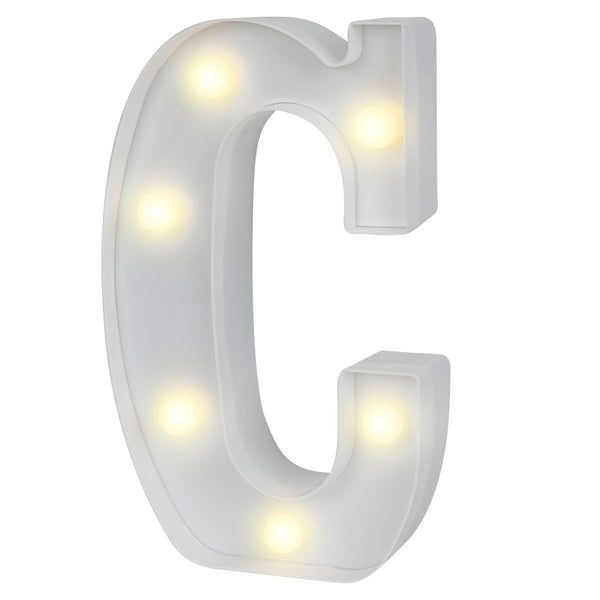 Restaurantware Illumify White LED Marquee Letter C Sign - 8 3/4" - 1 Count Box