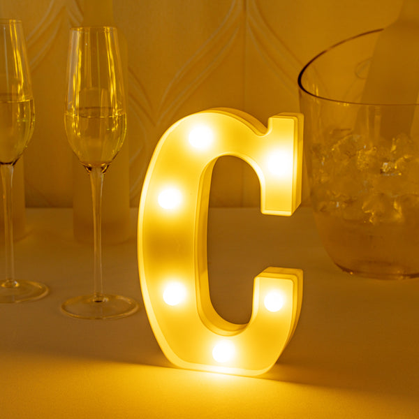 Restaurantware Illumify White LED Marquee Letter C Sign - 8 3/4" - 1 Count Box