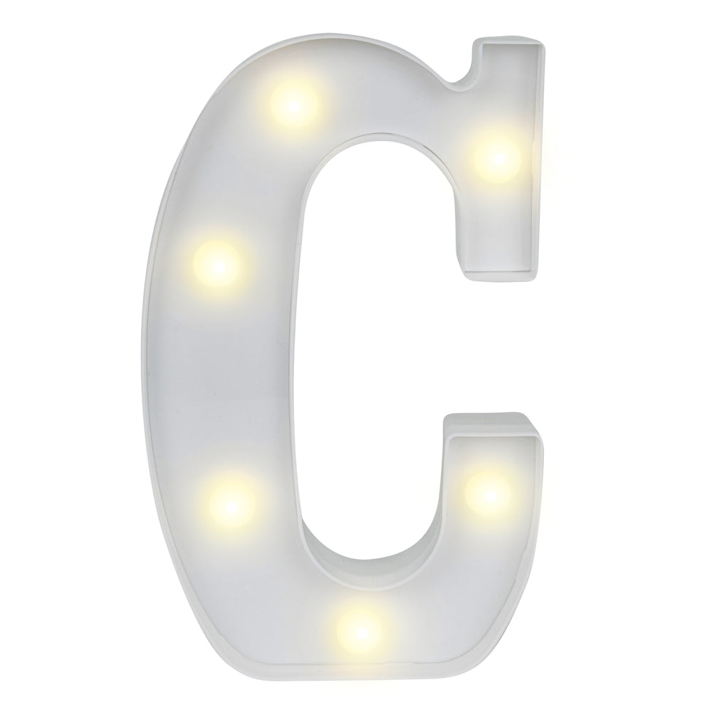 restaurantware Illumify White LED Marquee Letter C Sign - 8 3/4" - 1 count box