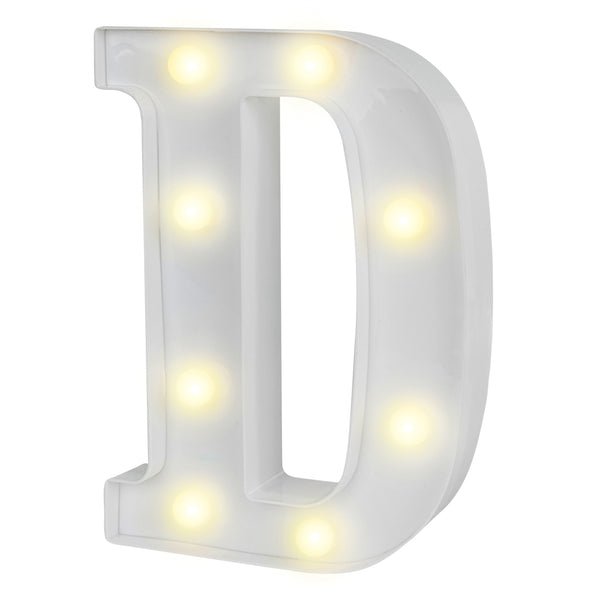 Restaurantware Illumify White LED Marquee Letter D Sign - 8 3/4" - 1 Count Box