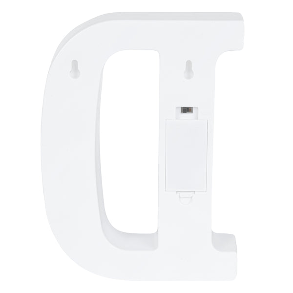 Restaurantware Illumify White LED Marquee Letter D Sign - 8 3/4" - 1 Count Box