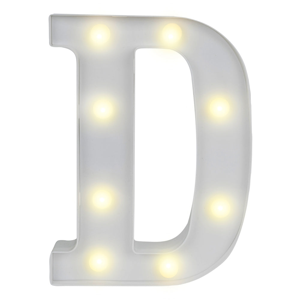 restaurantware Illumify White LED Marquee Letter D Sign - 8 3/4" - 1 count box